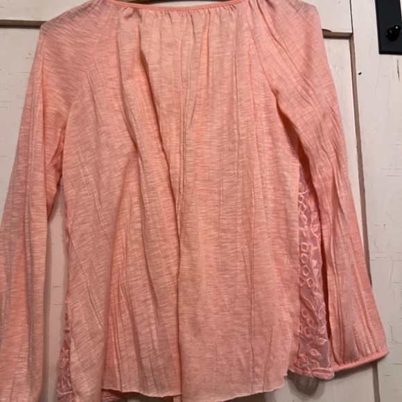 American Eagle Outfitters Peach Embroidered Blouse - Picture 4 of 5